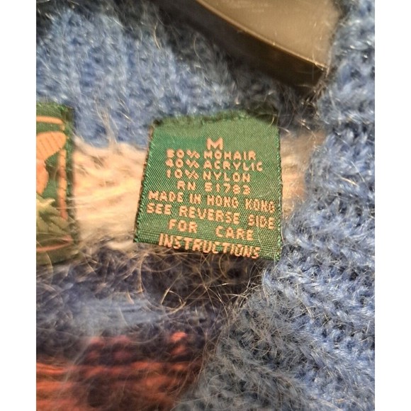 Paris Sports Club Women's Vtg Multi-Color Mohair Blend Button Up Sweater Sz M - Picture 5 of 6